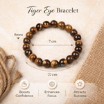 Load image into Gallery viewer, Natural Tiger Eye Bracelet 8mm Beads Stretchable | Healing Crystal Jewelry