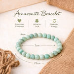Load image into Gallery viewer, Natural Amazonite Bracelet 8mm Beads Stretchable | Healing Crystal Jewelry