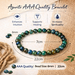 Load image into Gallery viewer, Natural Azurite AAA Quality Bracelet 8mm Beads Stretchable | Healing Crystal Jewelry