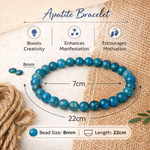 Load image into Gallery viewer, Natural Apatite Bracelet 8mm Beads Stretchable | Healing Crystal Jewelry
