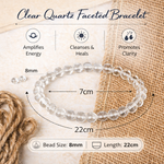 Load image into Gallery viewer, Natural Clear Quartz Faceted Bracelet 8mm Beads Stretchable | Healing Crystal Jewelry