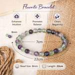 Load image into Gallery viewer, Natural Fluorite Bracelet 8mm Beads Stretchable | Healing Crystal Jewelry