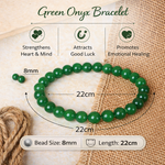 Load image into Gallery viewer, Natural Green Onyx Bracelet 8mm Beads Stretchable | Healing Crystal Jewelry