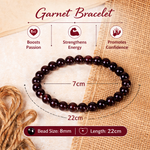 Load image into Gallery viewer, Natural Garnet Bracelet 8mm Beads Stretchable | Healing Crystal Jewelry