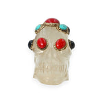Load image into Gallery viewer, Crystal Art Deco Skull 540g – Decorative Stone Skull for Home Decor & Collection
