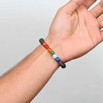 Load image into Gallery viewer, Natural Lava 7 Chakra Bracelet 8mm Beads Stretchable | Healing Crystal Jewelry