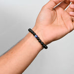 Load image into Gallery viewer, Natural Black Tourmaline With Evil Eye Bracelet 8mm Beads Stretchable | Healing Crystal Jewelry