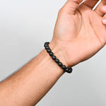 Load image into Gallery viewer, Natural Black Shungite Bracelet 8mm Beads Stretchable | Healing Crystal Jewelry