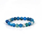 Load image into Gallery viewer, Natural Blue Agate Bracelet 8mm Beads Stretchable | Healing Crystal Jewelry