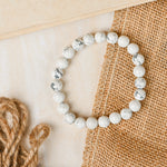 Load image into Gallery viewer, Natural Howlite Bracelet 8mm Beads Stretchable | Healing Crystal Jewelry