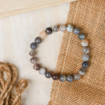 Load image into Gallery viewer, Natural Botswana Agate Bracelet 8mm Beads Stretchable | Healing Crystal Jewelry