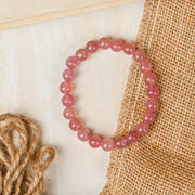 Strawberry quartz bracelet – Vibrating Crystals, Jaipur