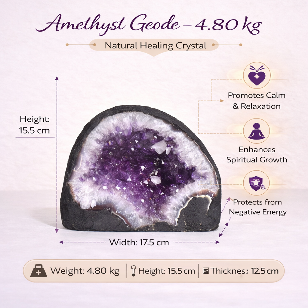 Natural Amethyst Geode 4.80kg - Raw Crystal for Healing