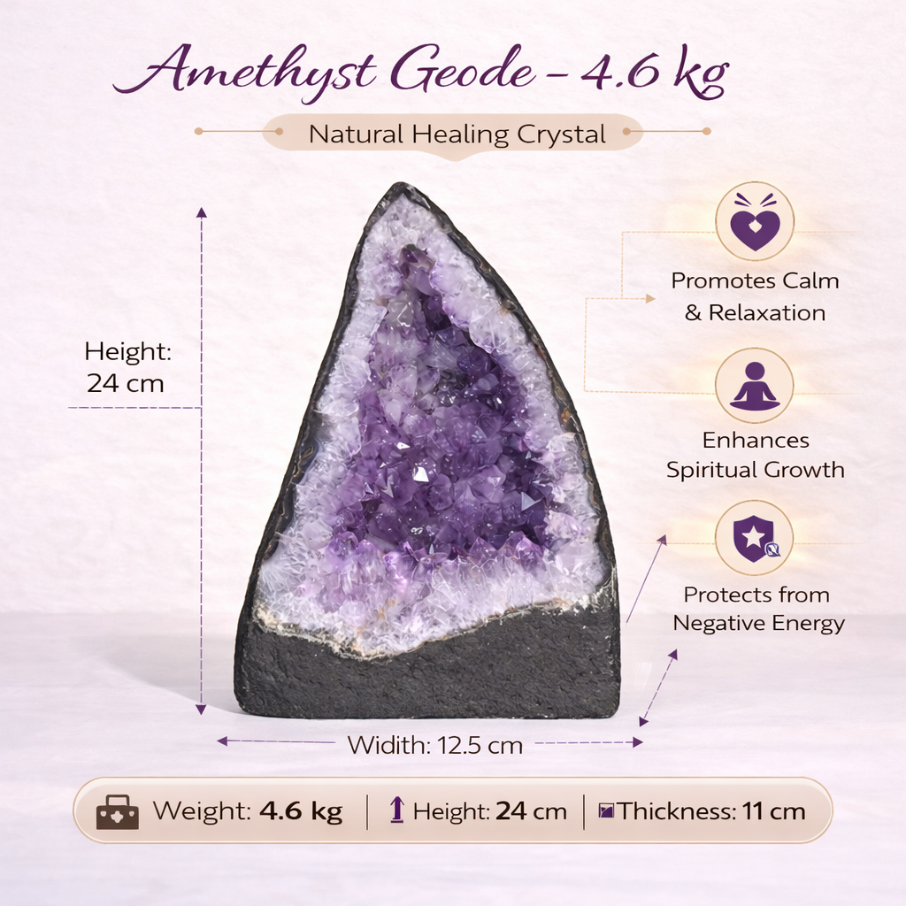 Natural Amethyst Geode 4.6kg - Raw Crystal for Healing