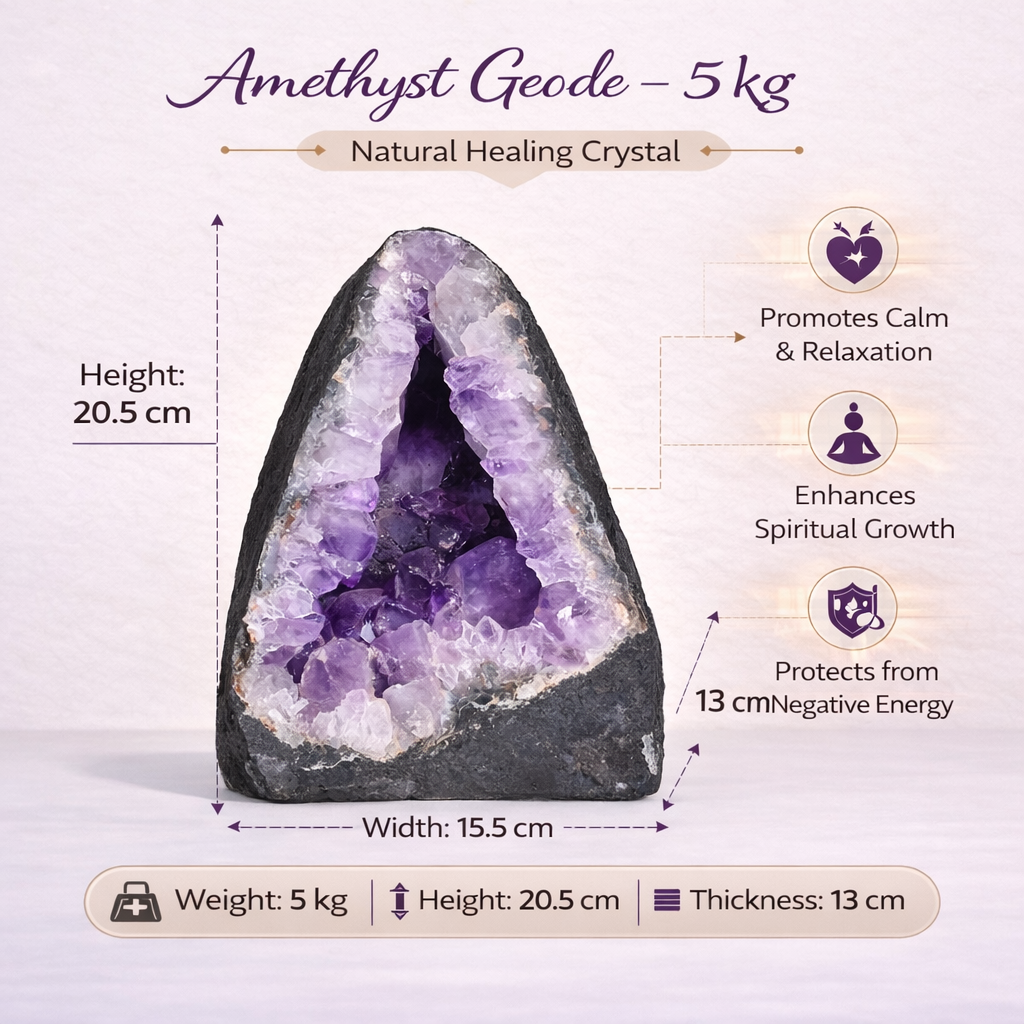 Natural Amethyst Geode 5kg - Raw Crystal for Healing