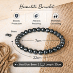 Load image into Gallery viewer, Natural Hematite Bracelet 8mm Beads Stretchable | Healing Crystal Jewelry