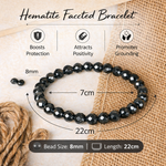 Load image into Gallery viewer, Natural Hematite Faceted Bracelet 8mm Beads Stretchable | Healing Crystal Jewelry