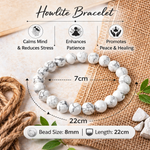 Load image into Gallery viewer, Natural Howlite Bracelet 8mm Beads Stretchable | Healing Crystal Jewelry