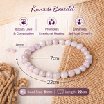 Load image into Gallery viewer, Natural Kunzite Bracelet 8mm Beads Stretchable | Healing Crystal Jewelry