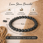 Load image into Gallery viewer, Natural Lava Bracelet 8mm Beads Stretchable | Healing Crystal Jewelry