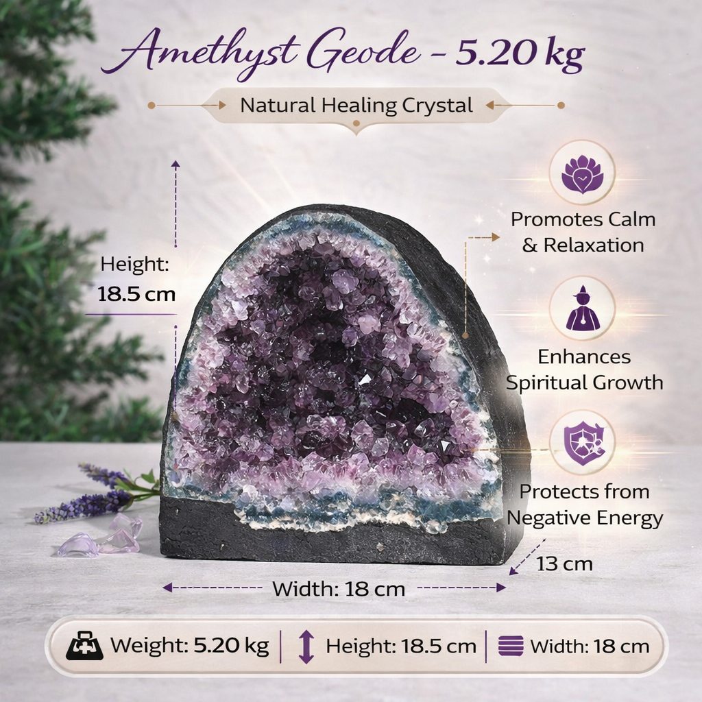 Natural Amethyst Geode 5.20kg - Raw Crystal for Healing