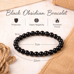 Load image into Gallery viewer, Natural Black Obsidian Bracelet 8mm Beads Stretchable | Healing Crystal Jewelry