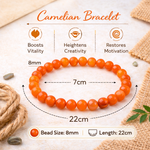 Load image into Gallery viewer, Natural Carnelian Bracelet 8mm Beads Stretchable | Healing Crystal Jewelry