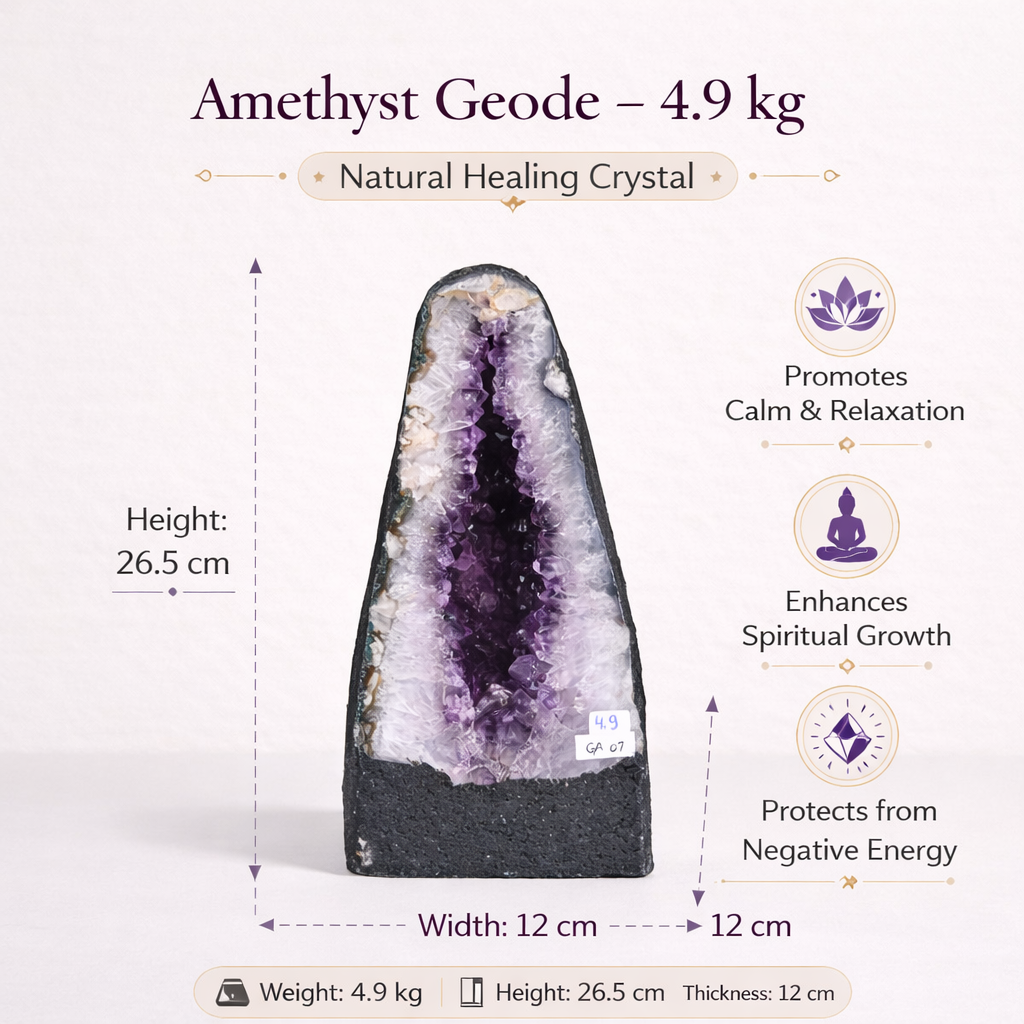 Natural Amethyst Geode 4.9kg - Raw Crystal for Healing