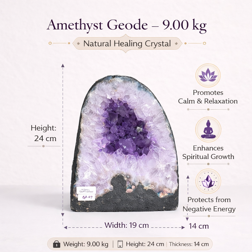 Natural Amethyst Geode 9.00kg - Raw Crystal for Healing