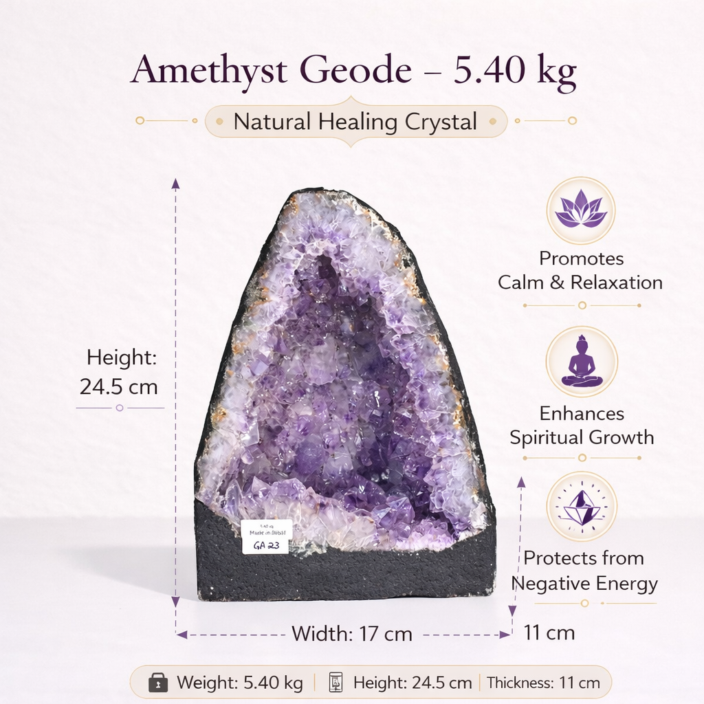 Natural Amethyst Geode 5.40kg - Raw Crystal for Healing