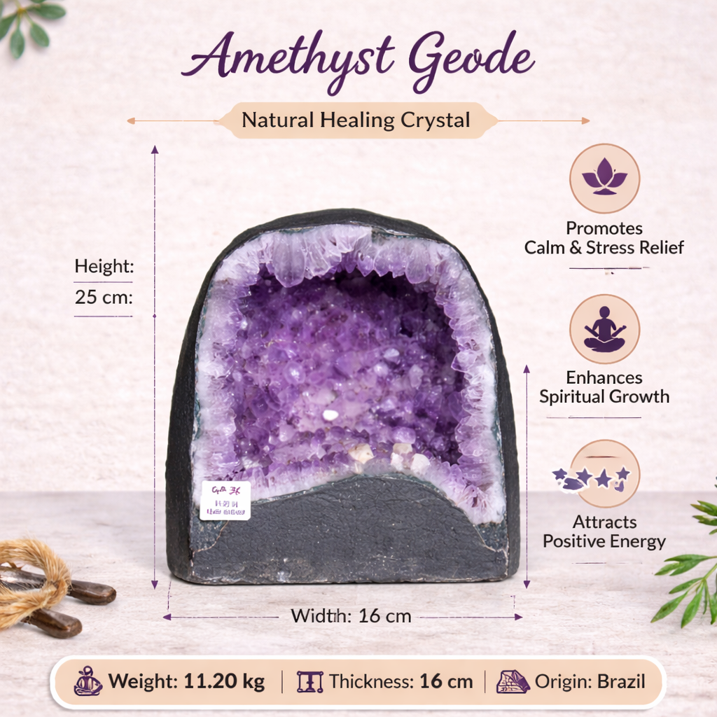 Natural Amethyst Geode 11.20kg - Raw Crystal for Healing