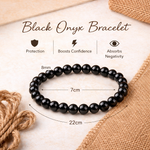 Load image into Gallery viewer, Natural Black Onyx Bracelet 8mm Beads Stretchable | Healing Crystal Jewelry