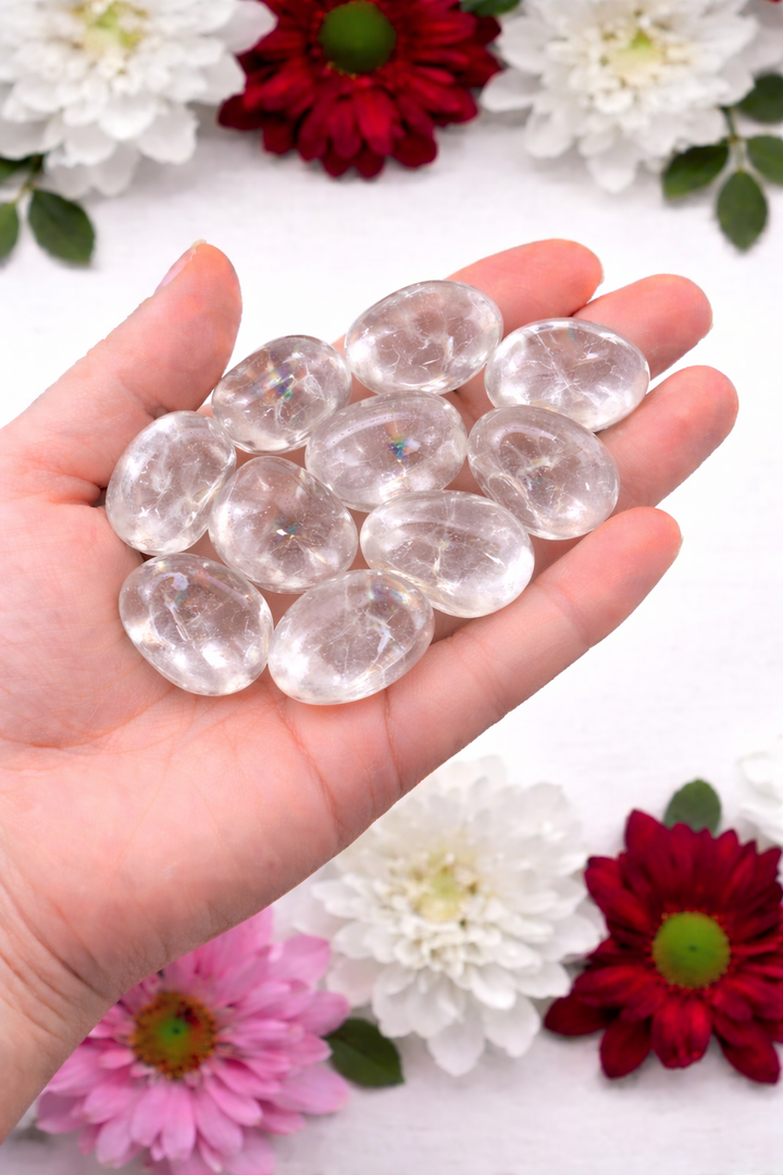 Clear Quartz Tumble Stone | Energy Amplification, Clarity & Meditation Crystal