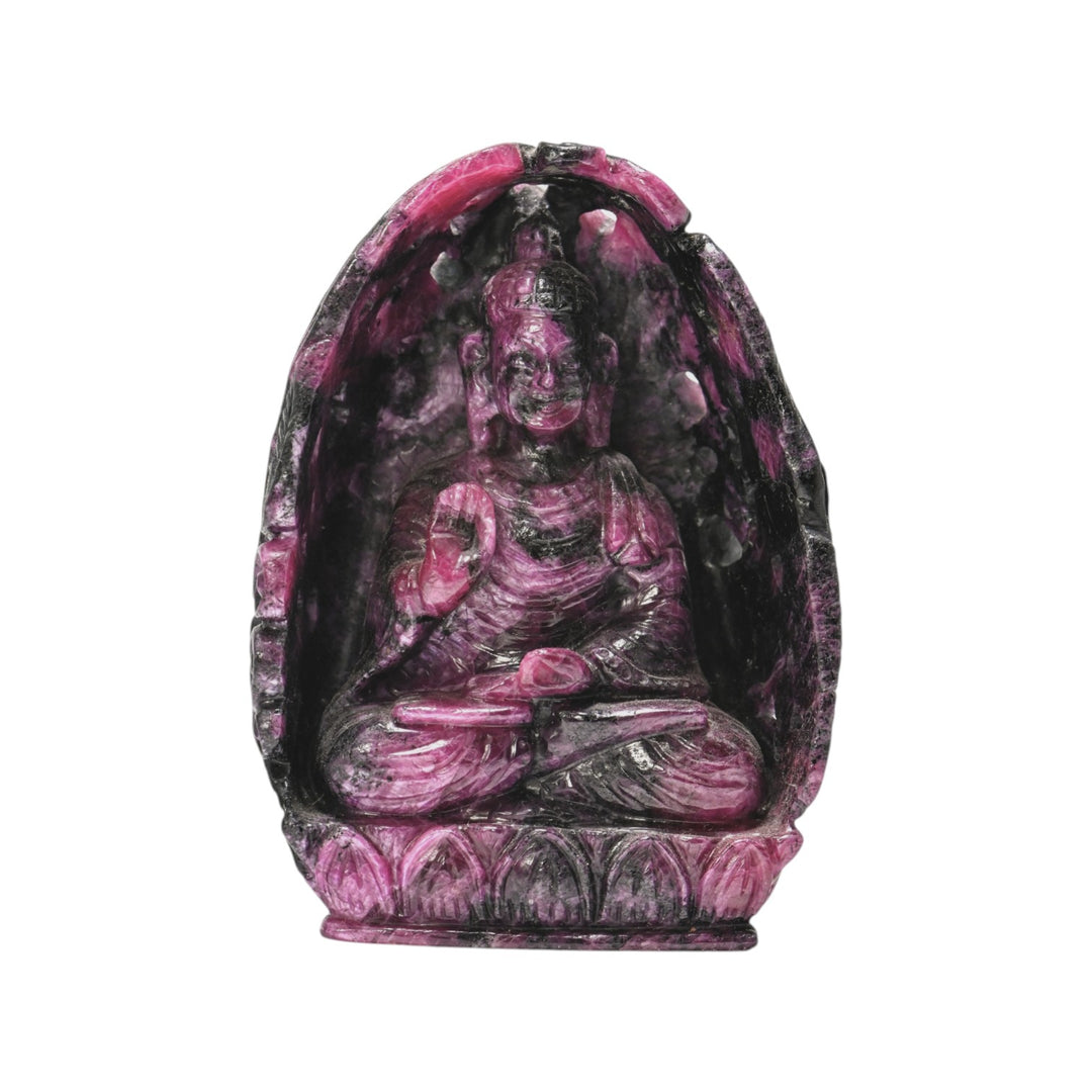 Ruby Buddha Idol 199g – Meditation Statue for Peace & Positive Energy