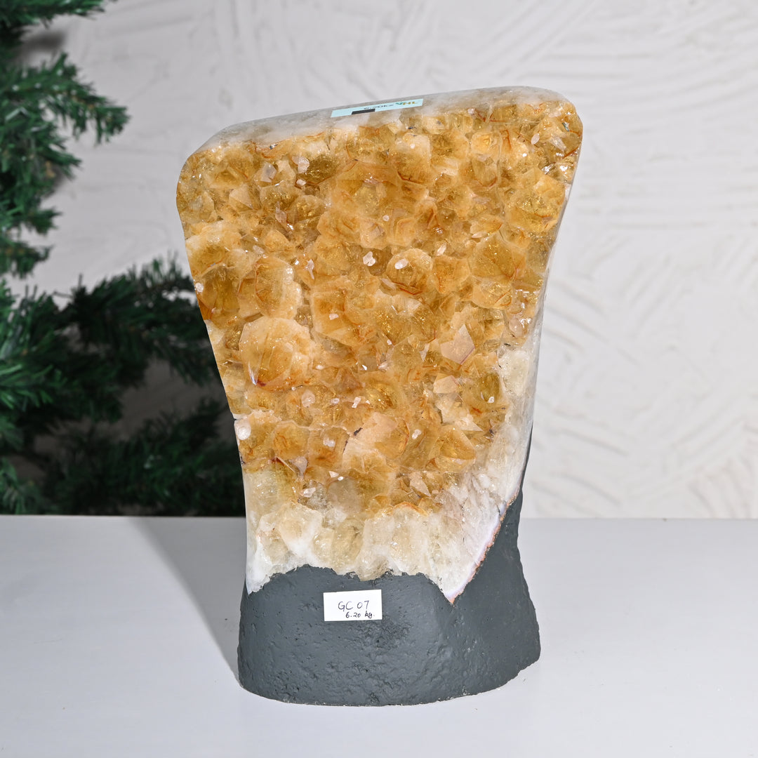 Natural Citrine Geode Cluster 6.20kg – Luxury Citrine Geode Home Decor