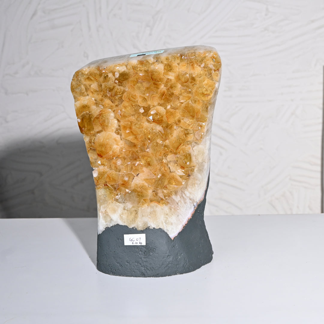 Natural Citrine Geode Cluster 6.20kg – Luxury Citrine Geode Home Decor