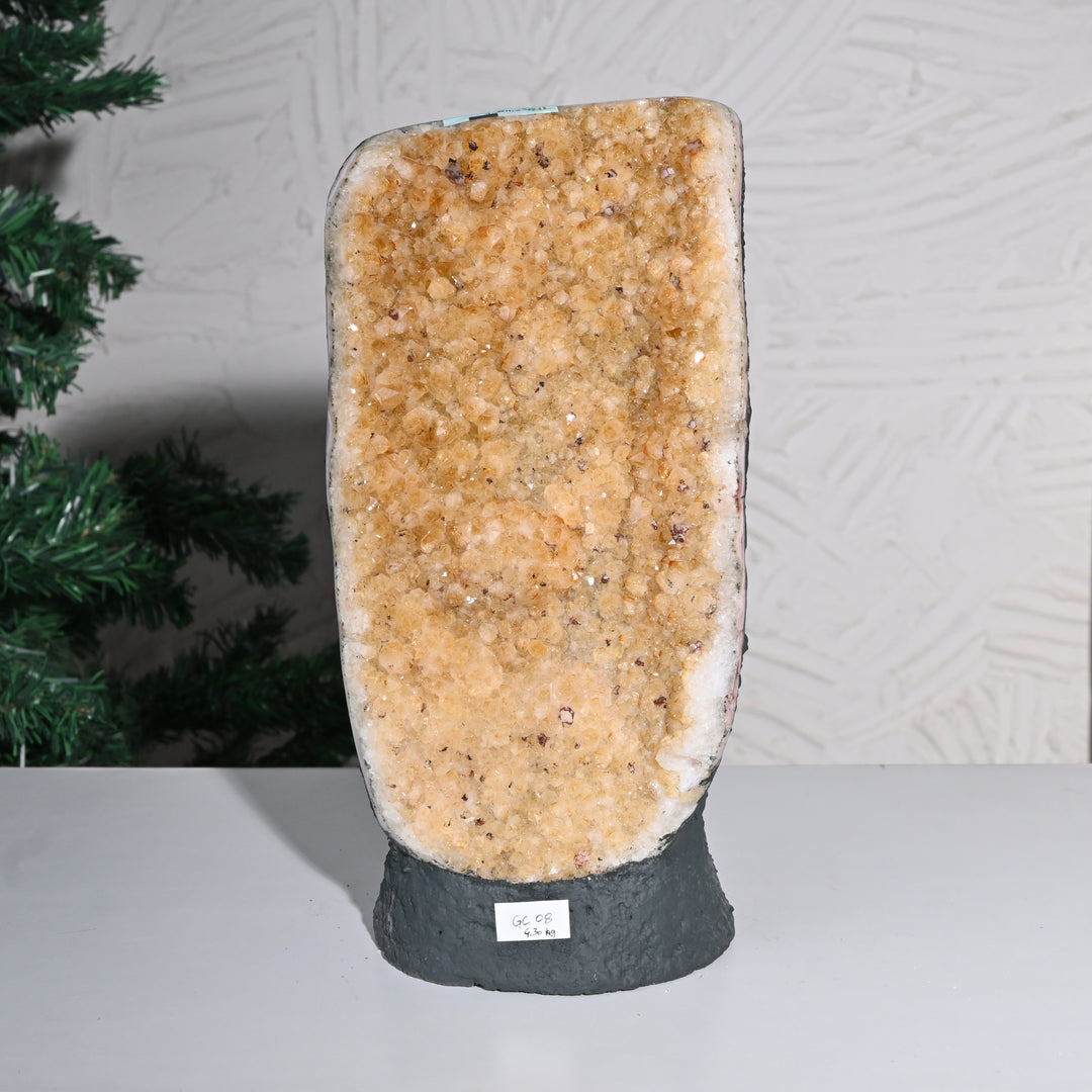 Natural Citrine Geode Cluster 4.30kg – Premium Citrine Crystal Cave