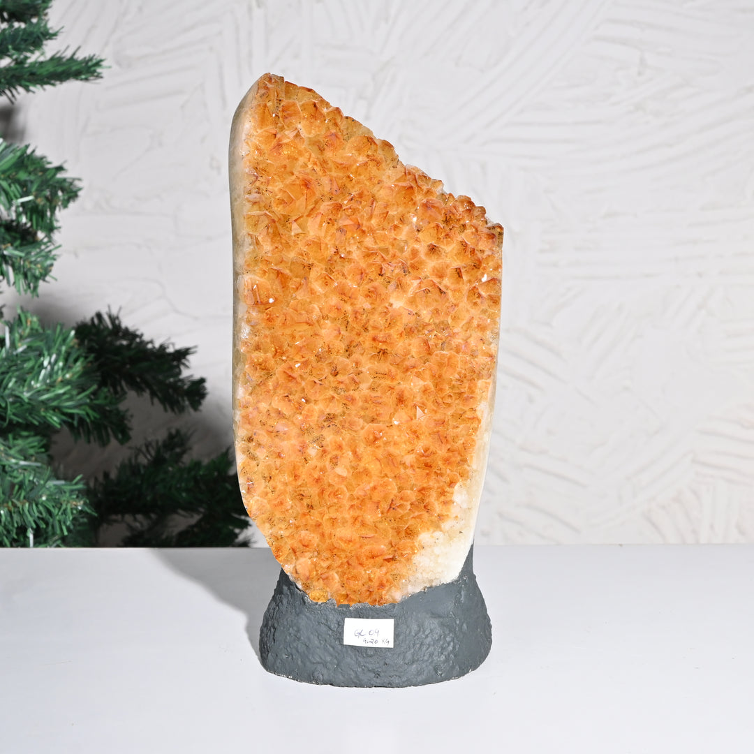 Natural Citrine Geode Cluster 4.20kg – Positive Aura Healing Crystal