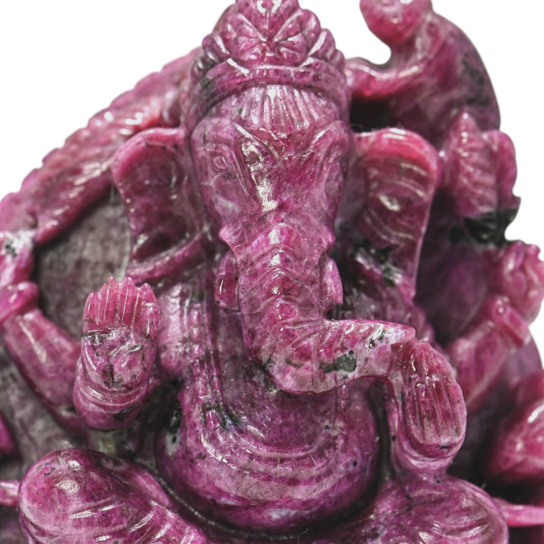 Ruby Ganesha Idol 235g – Decorative Spiritual Statue for Home & Temple