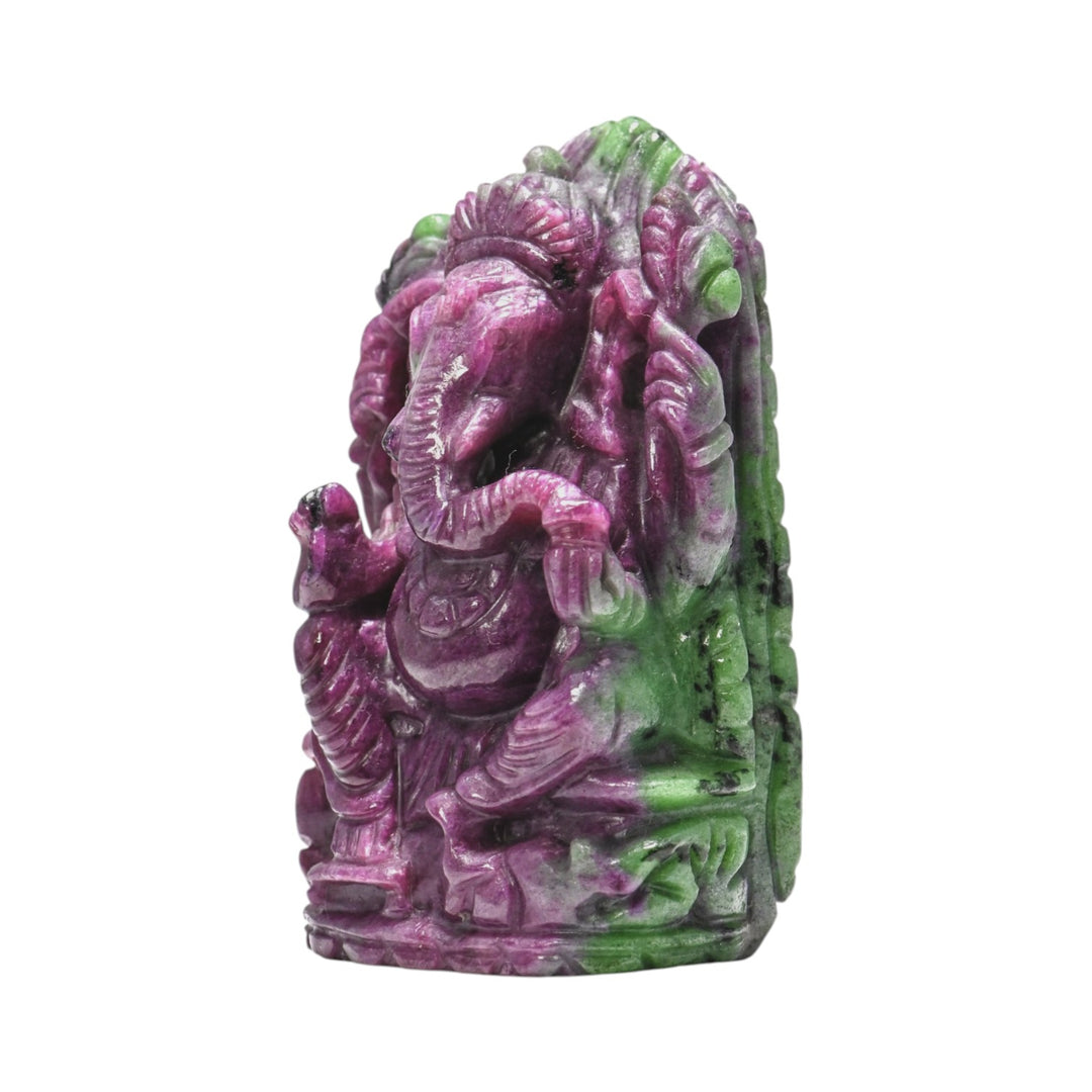 Ruby Zoisite Ganesha Idol 224g – Unique Ganpati Statue for Growth & Balance