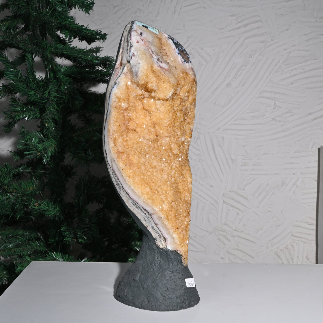 Natural Citrine Geode Cluster 8.90kg – Giant Wealth Attraction Crystal Cave