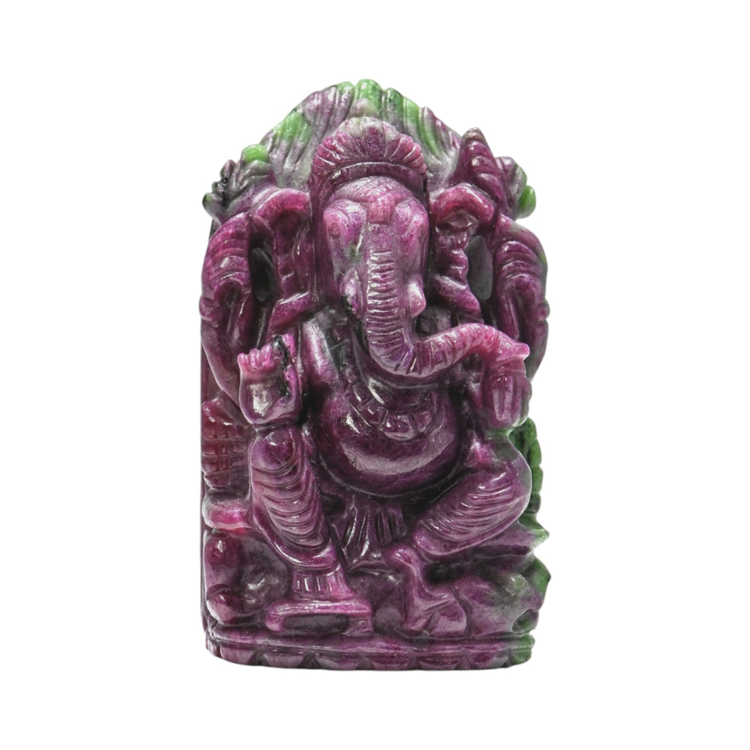 Ruby Zoisite Ganesha Idol 224g – Unique Ganpati Statue for Growth & Balance