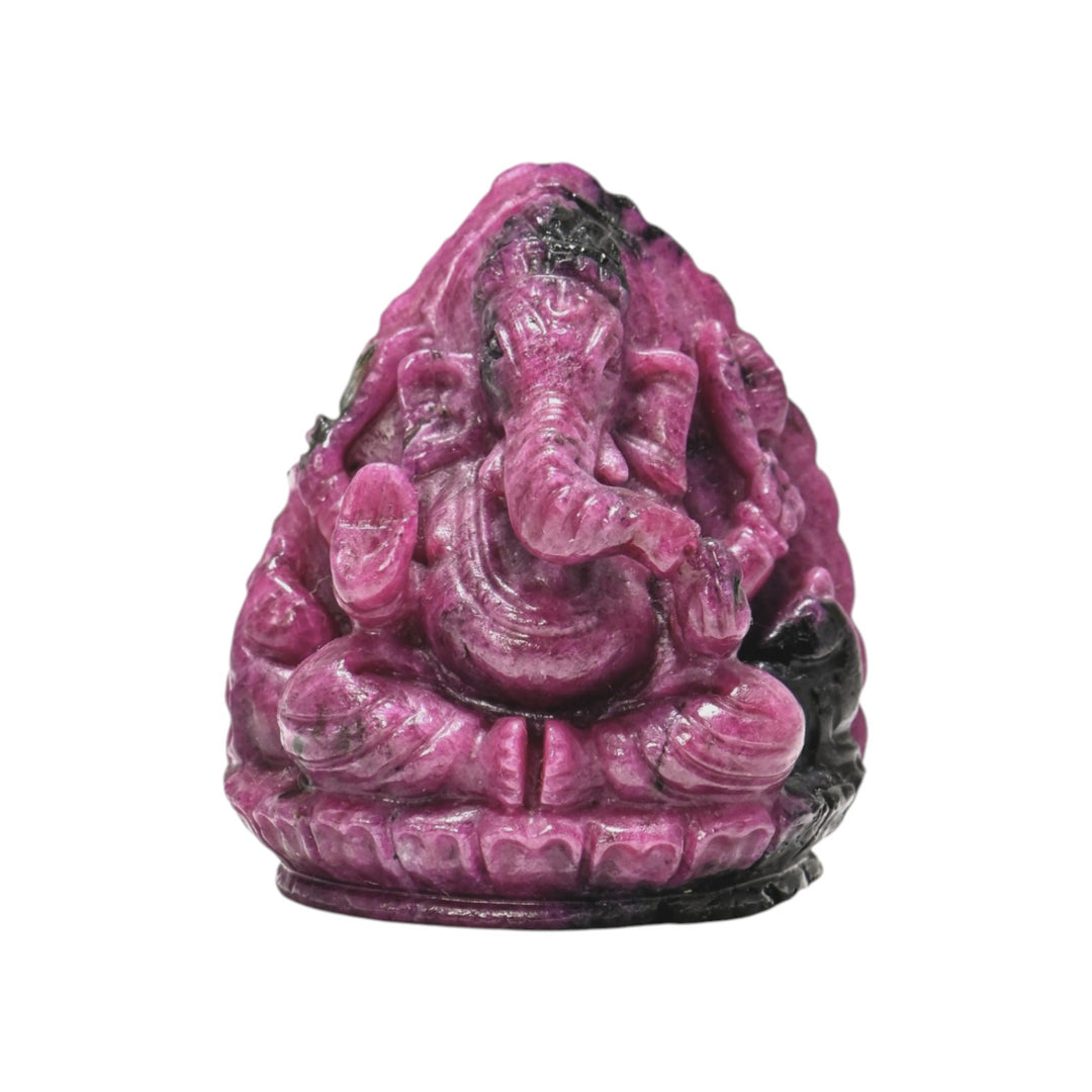 Ruby Ganesha Idol 343.5cts – Spiritual Statue for Prosperity & Strength