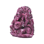 Load image into Gallery viewer, Ruby Ganesha Idol 210g – Hand Carved Red Stone Ganpati for Power &amp; Wealth