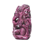 Load image into Gallery viewer, Ruby Ganesha Idol 210g – Hand Carved Red Stone Ganpati for Power &amp; Wealth