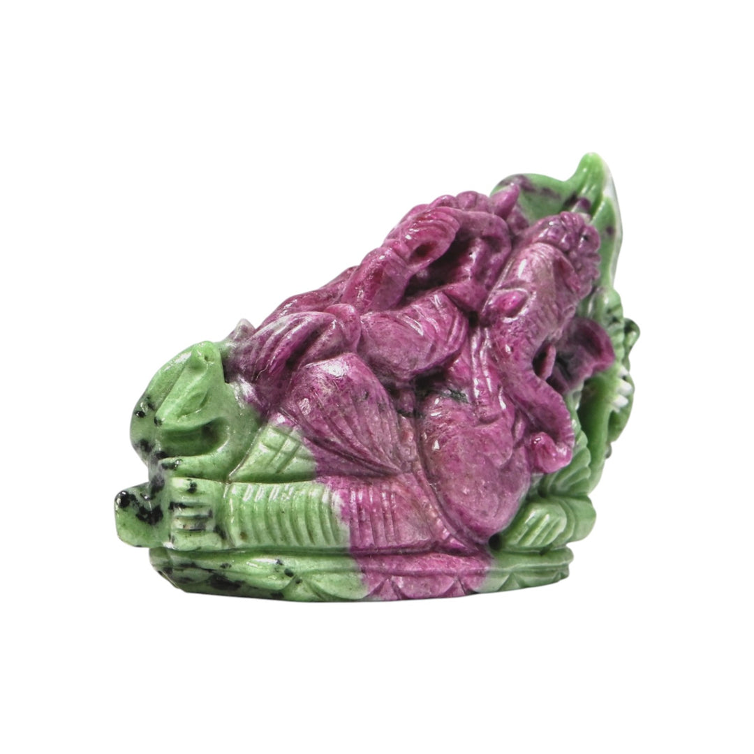 Ruby Zoisite Ganesha Idol 589cts – Spiritual Stone Idol for Energy & Harmony