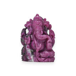Load image into Gallery viewer, Ruby Ganesha Idol 366cts – Hand Carved Ganpati Statue for Success &amp; Strength