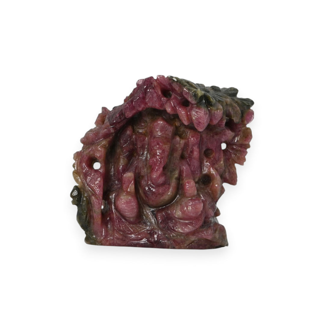Pink Tourmaline Ganesha Idol 616cts – Spiritual Ganpati Statue for Love & Healing