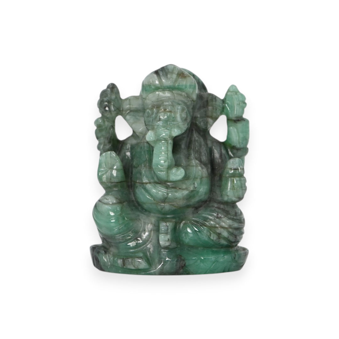 Emerald Ganesha Idol 394cts – Spiritual Ganpati Statue for Positive Energy
