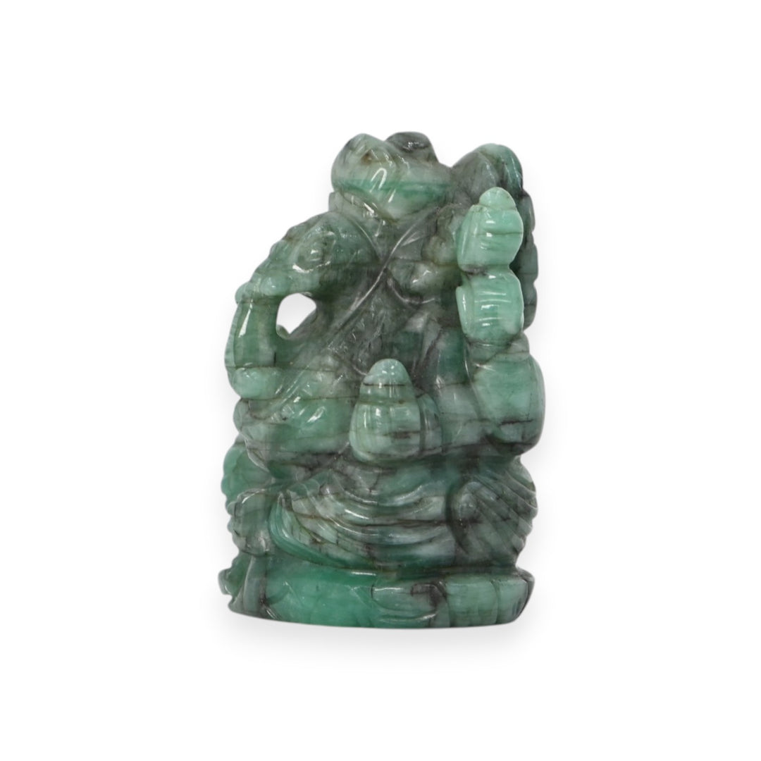 Emerald Ganesha Idol 394cts – Spiritual Ganpati Statue for Positive Energy